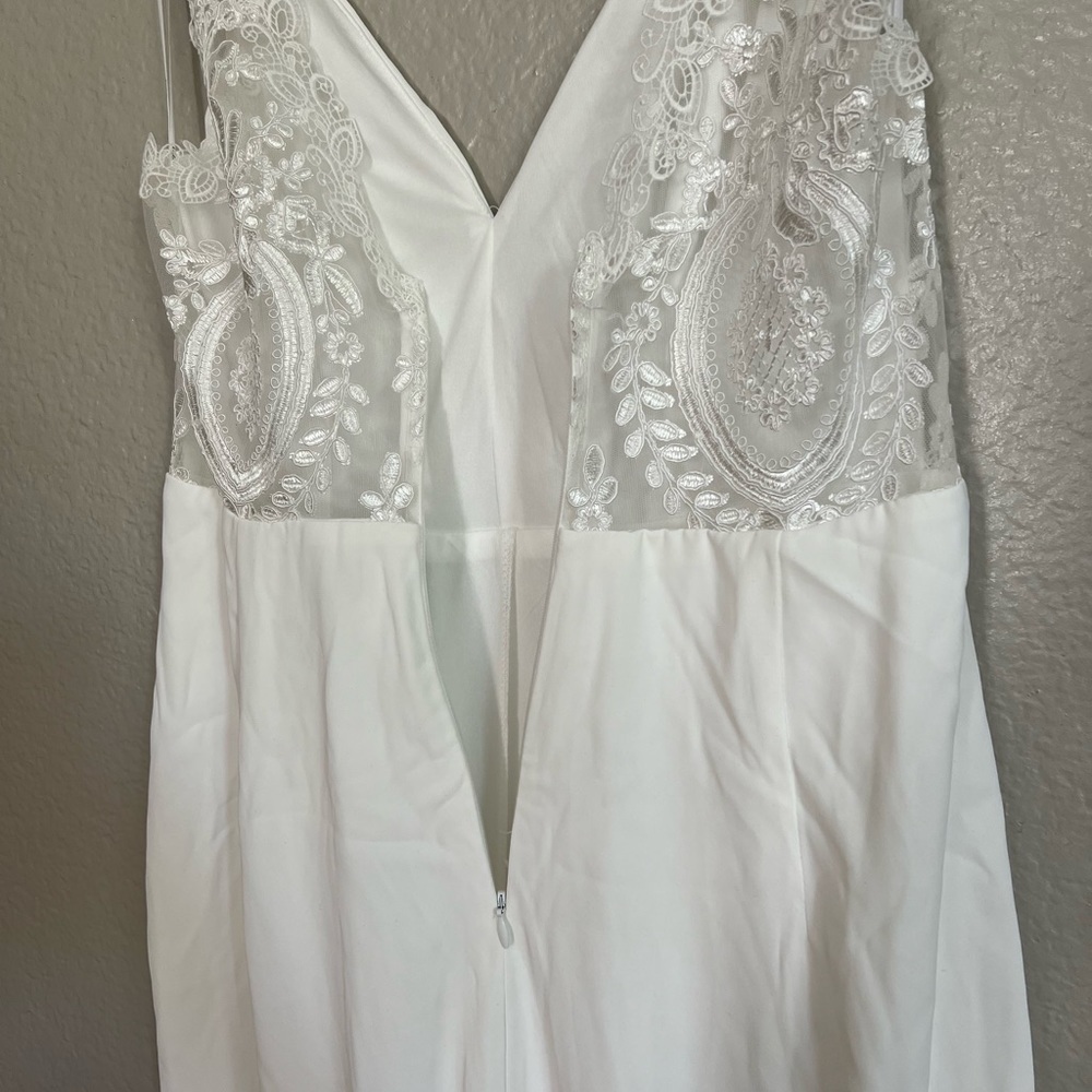 Follow My Heart Ivory Lace Sleeveless Wide-Leg Jumpsuit - Picture 7 of 9